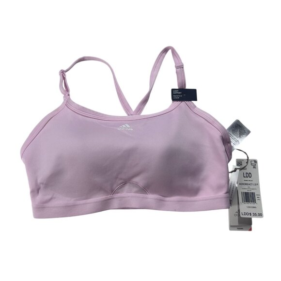 Adidas Sports Bra Women LDD Aeroreact Light Support Pink (Mark on the inside) - Picture 1 of 6